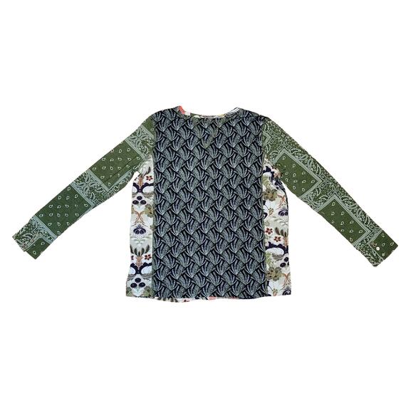 Tru Luxe, M | Boho Patch Design Flowy Button Down - Picture 3 of 4